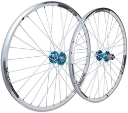 AIFCX Spares AIFCX Mountain Bike Wheelset 26, Double Wall Rim Quick Release Bicycle V-brake / Disc Brake Hybrid 7 8 9 10 Speed 32 Holes, White-26inch
