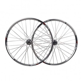 AIFCX Spares AIFCX Mountain Bike Wheelset, Silver Hubs And Decals Disc Brake Only Wheels, 7, 8, 9, 10 Speed Cassette Type, Double Wall Disc Only Rims (26" Front Rear), Silver-26inch