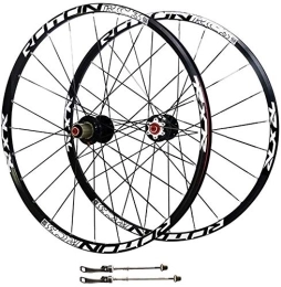 AINUO Mat Spares AINUO 26 / 27.5In Bicycle Wheelset Hybrid Mountain Bike Wheels Double Wall MTB Rim Disc Brake Ultralight Carbon Fiber Quick Release 24H 9 / 10 / 11 Speed Bicycle Hub Dynamo (Color : 26in)