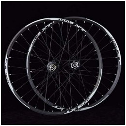 AINUO Mat Mountain Bike Wheel AINUO MTB Bicycle Wheelset 26 27.5 29 In Mountain Bike Wheel Double Layer Alloy Rim Sealed Bearing 7-11 Speed Cassette Hub Disc Brake 1100g QR 24H (Color : Black, Size : 26inch)