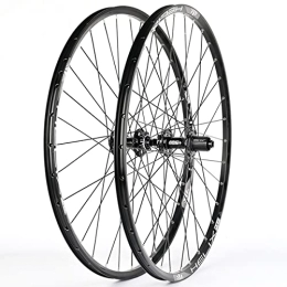 KANGXYSQ Mountain Bike Wheel Aluminum Alloy MTB Mountain Bicycle Wheelset 26 27.5 29 Inch Disc Brake Barrel Shaft Front Rear Wheels Fit 8 9 10 11 Speed Cassette Black (Size : 27.5INCH)