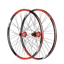 AM Spares Am Koozer XM1850 Front & Rear Mountain Bike Wheel Set 9x100mm 10x135mm 26 27.5" (Red Hub Red Rim, 27.5)