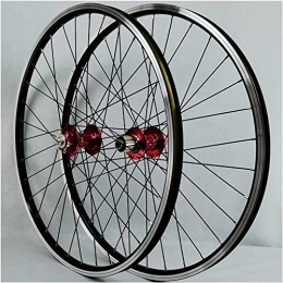 Amdieu Spares Amdieu Wheelset 26 / 27.5 / 29" Double Wall Wheelset, Double Wall Alloy Wheel Rim Mountain Bike Quick Release Sealed Bearing Disc / V Brake QR 7-12 Speed road Wheel (Color : Red, Size : 29inch)