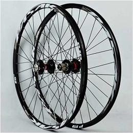 Amdieu Spares Amdieu Wheelset 26 27.5 29 Inch Mountain Bike Wheelset, Disc Double Layer Rim Disc / Brake Bicycle QR 7 / 8 / 9 / 10 / 11 Speed 32 Hole Sealed Bearing road Wheel (Color : Black, Size : 26inch)
