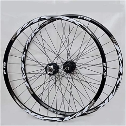 Amdieu Spares Amdieu Wheelset 26 / 27.5 / 29 Inch MTB Wheelset, Bike Front Rear Wheel Disc Brake Bicycle Double Wall Rim QR 7-11 Speed 32H Sealed Bearing road Wheel (Color : Black, Size : 27.5inch)