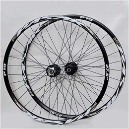 Amdieu Spares Amdieu Wheelset 26 / 27.5 / 29Inch Bicycle Wheelset, Hub Self-Made Cassette Disc Brake QR 7 / 8 / 9 / 10 / 11Speed 32H Sealed Bearing MTB Double Layer Rim road Wheel (Color : Black, Size : 29inch)