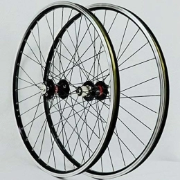 Amdieu Spares Amdieu Wheelset 26 Inch Front and Rear Wheel, Disc / V Brake Quick Release Alloy Rim Front 2 Rear 4 Palin 7-11Speed QR Mountain Bike Wheel road Wheel (Color : Black, Size : 26inch)