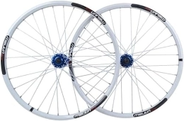 Amdieu Spares Amdieu Wheelset 26 Inch Mountain Bike Front and Rear Wheel, Double Wall Alloy Rim Quick Release 32H Tires 1.35-2.35" Disc Brake 7-10 Speed road Wheel (Color : White)