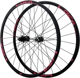 Amdieu Spares Amdieu Wheelset Mountain Bike Wheelset 26 / 27.5 / 29 in, Double Walled MTB Rim Alloy Rim Disc Brake Bicycle Wheels Cassette Hub 24 Holes 7-12 Speed road Wheel (Color : Red, Size : 27.5inch)