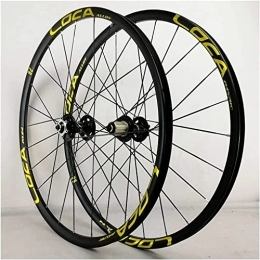 Amdieu Spares Amdieu Wheelset MTB Bicycle Wheelset 26 27.5 Inch, Double Layer Alloy Mountain Bike Rim Palin Bearing Hub Quick Release 24H 7 8 9 10 11 12 Speed road Wheel (Color : Black gold, Size : 26inch)