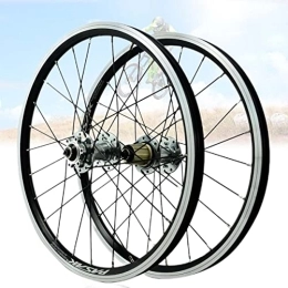 Asiacreate Mountain Bike Wheel Asiacreate 20 X 1 3 / 8'' BMX Wheelset 24 H Quick Release Disc / Rim Brake MTB Bike Wheel Set Aluminum Alloy Front And Rear Wheel For 7 / 8 / 9 / 10 / 11 / 12 Speed Cassette (Color : Titanium, Size : 451)