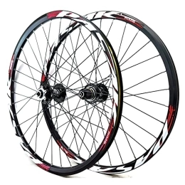 Asiacreate Mountain Bike Wheel Asiacreate 24 Inch Mountain Bike Wheelset BMX Alloy Rim Quick Release 32 Holes Disc Brakes Hub Fit 8 9 10 11 12 Speed Cassette 1886g (Color : Red, Size : 24inches)