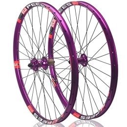 Asiacreate Spares Asiacreate 26 / 27.5 / 29-inch Bike Wheelset Quick Release MTB Wheel Set Alu Alloy Rim Disc Brake Hub Support 8-9-10-11-12 Speed Cassette (Color : Purple, Size : 26in)