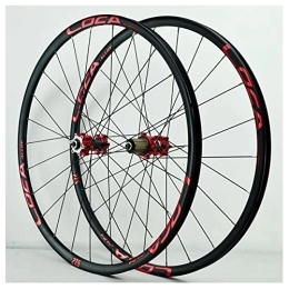 Asiacreate Spares Asiacreate 26 / 27.5 / 29 Inch Mountain Bicycle Wheel Set Quick Release Straight Pull 24H Rim MTB Bicycle Wheelset 4 Bearing Disc Brake Wheel Fit 8-12 Speed Cassette Hub (Color : Red, Size : 27.5'')