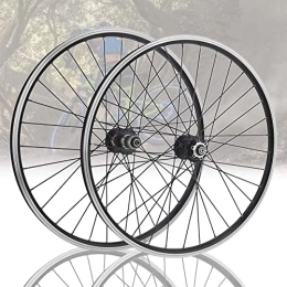 Asiacreate Spares Asiacreate 26 / 27.5 / 29'' Wheelset Mountain Bike Disc / Rim Brake Double Layer Alloy Rim Sealed Bearing 32H Quick Release Wheel Fit 7 8 9 10 11 Speed Cassette (Color : Black, Size : 29'in)