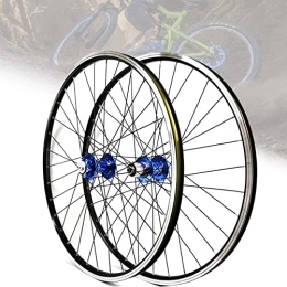Asiacreate Mountain Bike Wheel Asiacreate 26 / 27.5 / 29'' Wheelset Mountain Bike Disc / Rim Brake Double Layer Alloy Rim Sealed Bearing 32H Quick Release Wheel Fit 7 8 9 10 11 Speed Cassette (Color : Blue, Size : 26in)