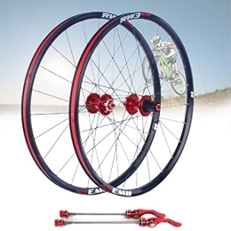 Asiacreate Spares Asiacreate 26 Inch Mountain Bike Wheelset Disc Brake Quick Release Wheel Sealed Bearing Hub 7 / 8 / 9 / 10 / 11 Speed Cassette MTB Front And Rear Wheel (Color : Red, Size : 26'')
