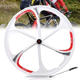 Asiacreate Spares Asiacreate 26" MTB Bike Magnesium Alloy Wheel Set Disc Brake Quick Release 7 / 8 / 9 / 10 Speed Front Rear Wheel 5 / 6-Spoke Rim For Mountain Bike (Color : 26'' White, Size : Rear wheel)
