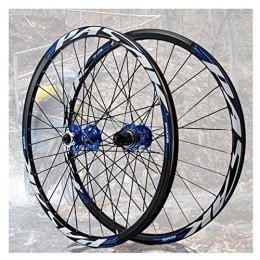 Asiacreate Mountain Bike Wheel Asiacreate Bike Wheelset 24" BMX / MTB Double Layer Alu Alloy 32H Rim Disc Brake Sealed Bearing Hub QR Fit 8 / 9 / 10 / 11 / 12 Speed Folding Bicycle (Color : Blue, Size : 24IN)
