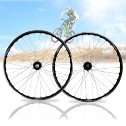Asiacreate Spares Asiacreate Bike Wheelset 26'' Quick Release Mountain Bicycle Front Rear Wheel Disc / V Brake Wheel Set 32-Hole Sealed Bearings Hub For 7 8 9 10 Speed (Color : Black, Size : 26in)