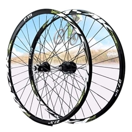 Asiacreate Mountain Bike Wheel Asiacreate Mountain Bicycle Wheel Set 26 / 27.5 / 29 Inch MTB Wheelset Quick Release Disc Brake Rim Sealed Bearing Hub For 7 / 8 / 9 / 10 / 11 Speed Cassette (Color : Green, Size : 26'')
