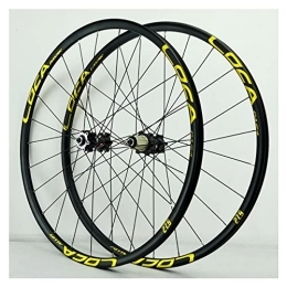 Asiacreate Spares Asiacreate Mountain Bike Quick Release Wheelset 26 27.5 29'' Rim 24H Disc Brake MTB Wheelset Fit For 8-12 Speed Freewheels Bicycle Wheel Set (Color : Gold, Size : 27.5'')