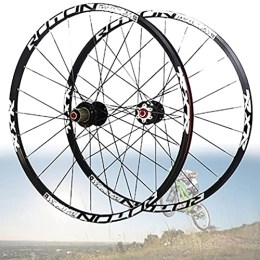 Asiacreate Spares Asiacreate Mountain Bike Wheelset 26 27.5 29 Inch Aluminum Alloy Rim 24H Disc Brake Quick Release Wheel Carbon Fiber Hub Fit 9-11 Speed Cassette (Color : Black, Size : 26'')