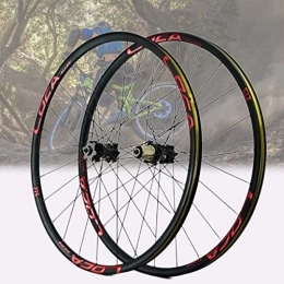 Asiacreate Spares Asiacreate Mountain Bike Wheelset 26 / 27.5 / 29 Inch Disc Brake Quick Release MTB Wheel Straight Pull 24H Rim Front Rear Wheels Fit 8-12 Speed Cassette (Color : Red, Size : 26'')