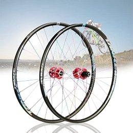 Asiacreate Mountain Bike Wheel Asiacreate Mountain Bike Wheelset 26 / 27.5 / 29'' MTB Disc Brake Wheels Rims QR Sealed Bearing Hub 7 8 9 10 11 12 Speed Cassette Bicycle Wheel (Color : Red, Size : 27.5'')