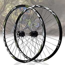 Asiacreate Spares Asiacreate Mountain Bike Wheelset 26 / 27.5 / 29'' Quick Release Wheel Disc Brake Sealed Bearing Hub 32 Spokes Rim Fit 7-11 Speed Cassette (Color : Green, Size : 27.5in)