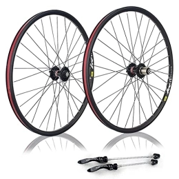 Asiacreate Spares Asiacreate MTB Wheelset 26 / 27.5 / 29 Inch Disc Brake QR Sealed Bearing Hubs 32 H Mountain Bike Rims 7 8 9 10 Speed Cassette Bicycle Front Rear Wheel (Color : Black, Size : 27.5'')