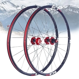 Asiacreate Mountain Bike Wheel Asiacreate MTB Wheelset 26 / 27.5 / 29 Inch Disc Brake QR Wheels 24 Spokes Carbon Fiber Hubs Sealed Bearing Mountain Bike Rims 7 8 9 10 11 Speed Cassette (Color : Red, Size : 29'')