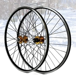 Asiacreate Spares Asiacreate MTB Wheelset 26 / 27.5 / 29 Inch Disc / Rim Brake Mountain Bike Front Rear Wheel 32 Spoke QR Sealed Bearing Hubs Fit 8 9 10 11 12 Speed Cassette (Color : Gold, Size : 29inch)