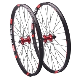 Asiacreate Mountain Bike Wheel Asiacreate MTB Wheelset 26 / 27.5 / 29 Inch Quick Release Bicycle Wheel 32H Rim Sealed Bearing Hub Mountain Bike Front & Rear Wheel For 7-12 Speed Cassette (Color : Red, Size : 27.5'')