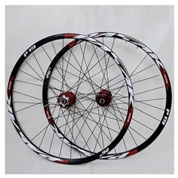 Asiacreate Mountain Bike Wheel Asiacreate MTB Wheelset 26 27.5 29er Quick Release Disc Brake Wheels 24H Double Wall Rim Bicycle Wheelset Fit 7-11 Speed Cassette (Color : Red, Size : 27.5'')