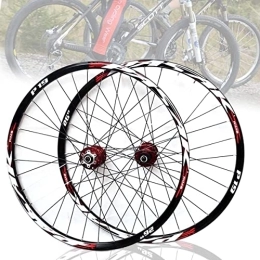 Asiacreate Spares Asiacreate MTB Wheelset 26 / 27.5'' 29in QR Wheels Disc Brake 32H Double Layer Alu Alloy Rim Bicycle Wheelset Fit 7 / 8 / 9 / 10 / 11 Speed Cassette (Color : Red, Size : 29inch)