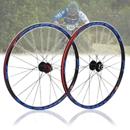Asiacreate Spares Asiacreate MTB Wheelset 26 / 27.5 Inch Disc Brake Bicycle Front Rear Wheel 24 Spoke Mountain Bike Rims 8 9 10 11 Speed Cassette QR Sealed Bearing Hubs (Color : BLUE, Size : 26'')
