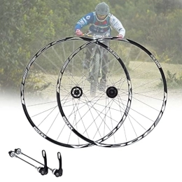 Asiacreate Mountain Bike Wheel Asiacreate MTB Wheelset 26 Inch Disc Brake Mountain Bike Rims 28 Spoke QR Bicycle Front Rear Wheel Sealed Bearing Hub 7 8 9 10 11 Speed Cassette (Color : Black, Size : 26'')