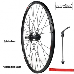 ASUD Spares ASUD 26 inch Silver Rear Mountain Bike Wheel - Disc brake wheel, Quick release, Split mountain bike wheel