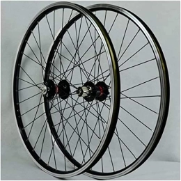 AWJ Spares AWJ MTB Bicycle Front Rear Wheel 32H, for 26-inch Bicycle Wheelset Double Layer Rim 6 Sealed Bearing Disc / Rim Brakes QR 7-11 Speed Wheel