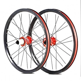 BAIDEFENG Spares BAIDEFENG Folding Mountain Bike Wheel Set, 24-Hole Aluminum Alloy 20-Inch Disc Brake Small Wheel Set for Road Racing / Cyclocross