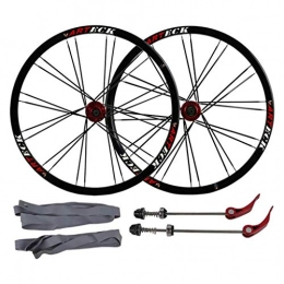 CWYP-MS Mountain Bike Wheel Bicycle rims, 26 inch aluminum alloy, mountain bike wheelset double-walled disc brake quick release MTB wheels rear wheel front wheel Palin bearing 7 / 8 / 9 / 10 Speed ​​24h (Color : Red)
