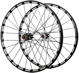 WYJW Mountain Bike Wheel Bicycle Wheel 26 / 27.5 Inches Pair Of Wheels MTB Rim Alloy Double Wall Milling Trilateral Carbon Hub Disc Brake In Front And Rear, Blackhub-27.5in