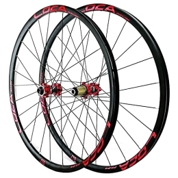 DaGuYs Spares Bicycle Wheel (Front + Rear) Mountain Bike Rims 24 Hole 700C Freewheel Disc Brake for 8 9 10 11 12 Speed Aluminum Alloy Rim for WTB Bike (Red 700c)