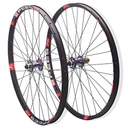 DFNBVDRR Mountain Bike Wheel Bicycle Wheel Set 26 27.5 29 Inch Mountain Bike Wheelset Disc Brake 32 Holes Aluminum Alloy Rim 120 Clicks Quick Release MTB Wheel For 7-12 Speed Cassette (Color : Colorful, Size : 27.5inch)