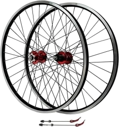 HAENJA Spares Bicycle Wheel Set 26, Double Walled Mountain Bike Sealed Bearing Hub V-type Brake Hybrid / disc Brake 9 / 10 / 11 Speed Wheelsets (Color : Red)