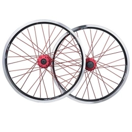 WRNM Mountain Bike Wheel Bicycle Wheelset 20inch Folding Bikes Wheels, Double Wall MTB Rim Quick Release V-Brake Hybrid / Mountain Bike Hole Disc 7 8 9 10 Speed (Color : A, Size : 20INCH)