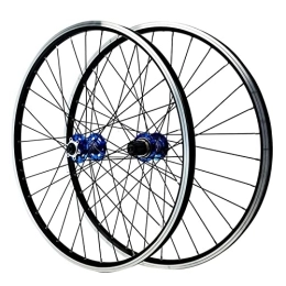 CTRIS Mountain Bike Wheel Bicycle Wheelset 26 / 27.5 / 29 Inch Bicycle Wheel Mountain Bike Wheelset Disc / V Brake Front Two Rear Four Peilin Bearings 32 Holes 7-12 Speed Quick Release Rim (Color : Blue, Size : 26inch)