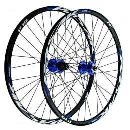 KANGXYSQ Mountain Bike Wheel Bicycle Wheelset 26 27.5 29 Inch Front Rear Bike Wheel Set Mountain Bike Wheel Disc Brake Quick Release 32 Hole For 7-12speed Flywheel (Color : Blue Hub blue label, Size : 26inch)