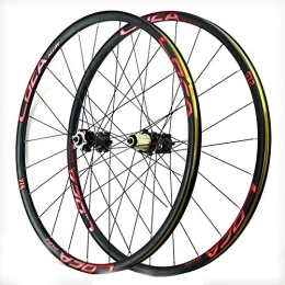 ZYHDDYJ Spares Bicycle Wheelset 26 27.5 29 Inch Mountain Bike Wheelset Double Wall MTB Rim 6-Nail Disc Brake 6-claw Tower Base Quick Release For 8 9 10 11 12 Speed Wheel ( Color : Black Hub red label , Size : 26in )